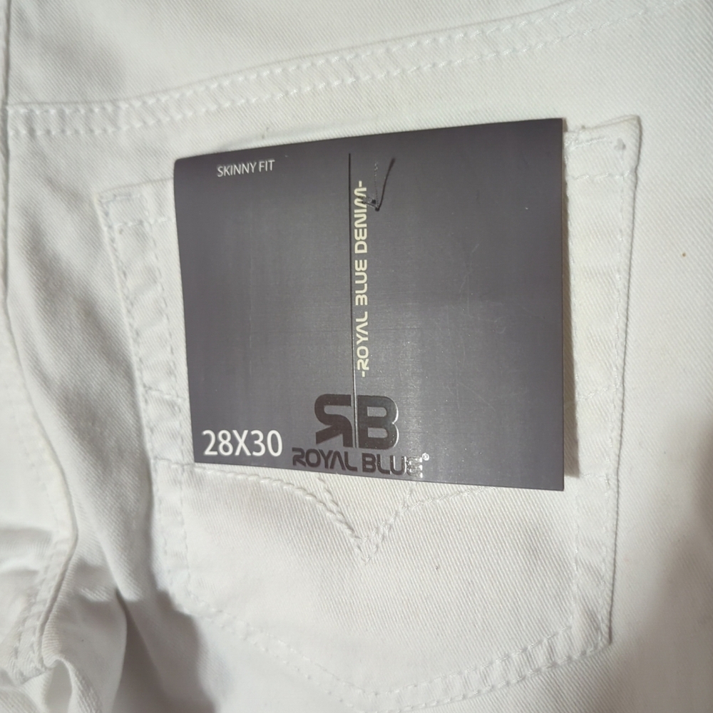 Women's Skinny Fit Ankle Denim Jeans White 28x30 New With Tags SB Royal - Picture 10 of 11